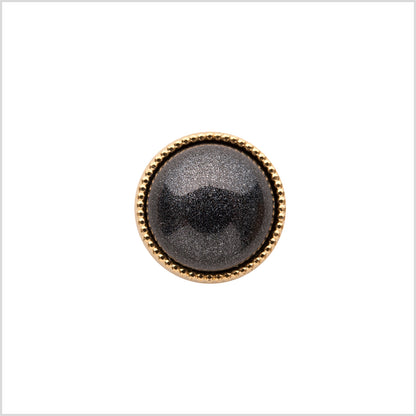 Italian Charcoal/Gold Shank Back Button - 20l/12mm