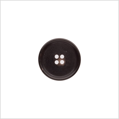 Italian Matte Brown Rimmed 4-Hole Button - 32L/20mm