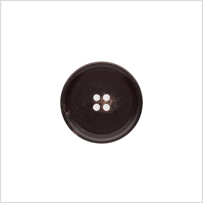 Italian Matte Brown Rimmed 4-Hole Button - 36L/23mm