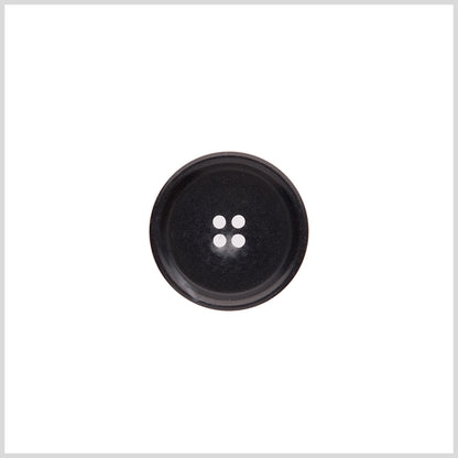 Italian Matte Black Rimmed 4-Hole Button - 32L/20mm