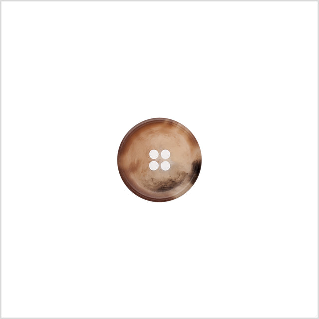 Italian Matte Light Brown Rimmed 4-Hole Button - 24L/15mm