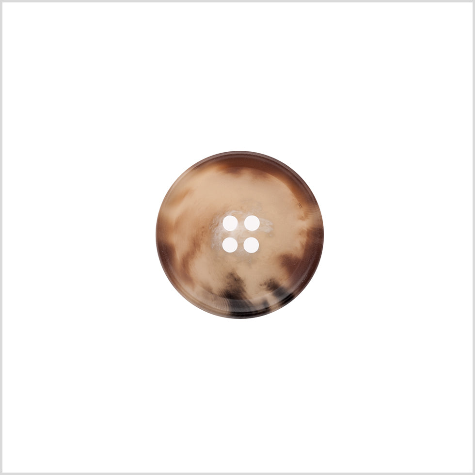 Italian Matte Light Brown Rimmed 4-Hole Button - 32L/20mm