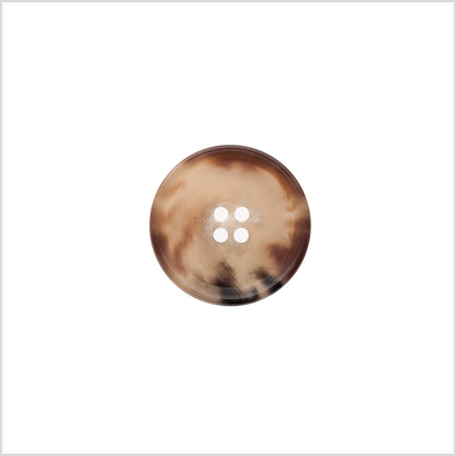 Italian Matte Light Brown Rimmed 4-Hole Button - 32L/20mm