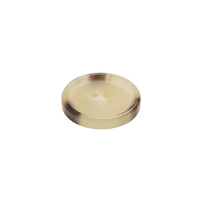 Italian Matte Beige Rimmed 4-Hole Button - 24L/15mm Folded