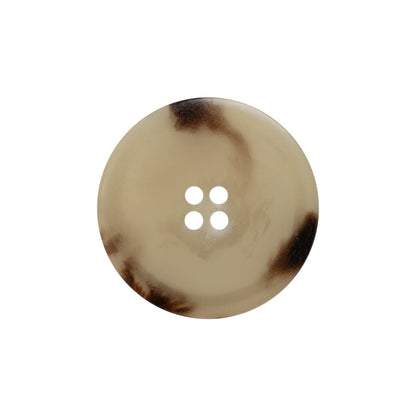 Italian Matte Beige Rimmed 4-Hole Button - 36L/23mm Detail