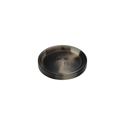 Italian Matte Black/White Rimmed 4-Hole Button - 24L/15mm Folded