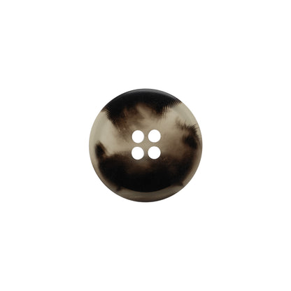 Italian Matte Black/White Rimmed 4-Hole Button - 24L/15mm Detail