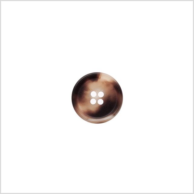 Italian Matte Beige/Brown Rimmed 4-Hole Button - 24L/15mm