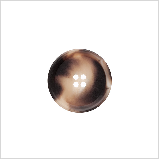 Italian Matte Beige/Brown Rimmed 4-Hole Button - 36L/23mm