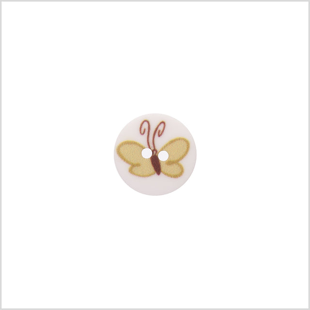 Italian Green Kids Butterfly Button - 24L/15mm