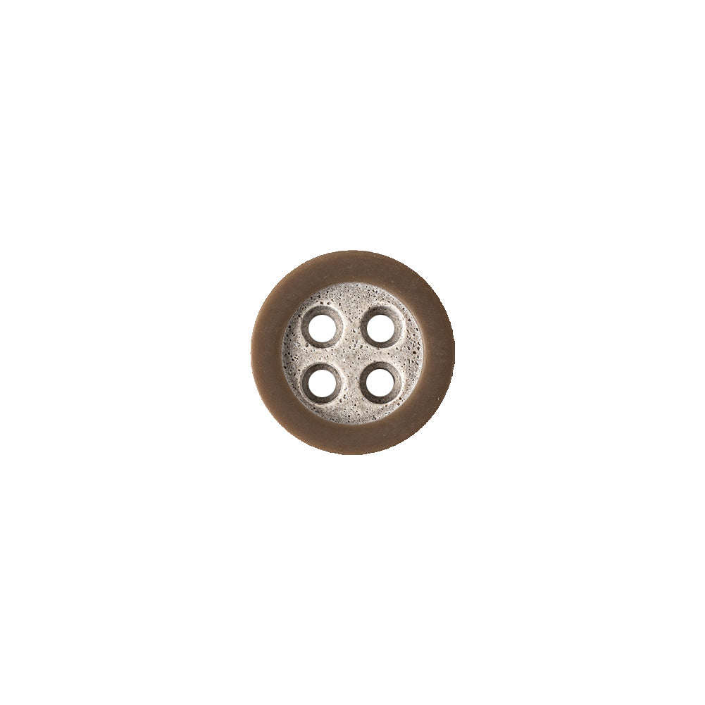 Rimmed Brown 4-Hole Button - 18L/11.5mm