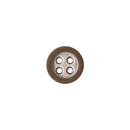 Rimmed Brown 4-Hole Button - 18L/11.5mm