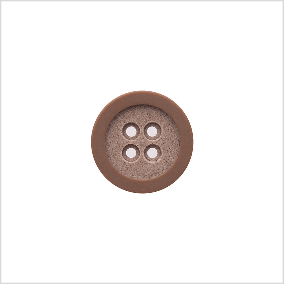 Rimmed Brown 4-Hole Button - 32L/20mm