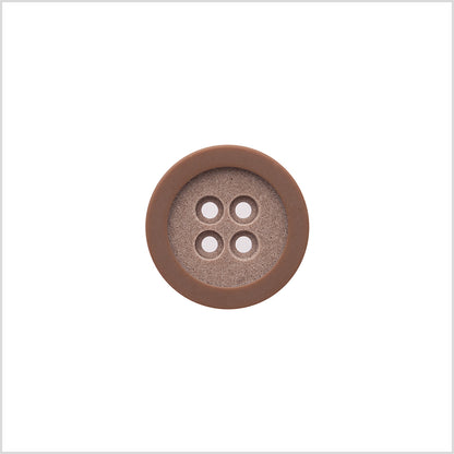 Rimmed Brown 4-Hole Button - 32L/20mm