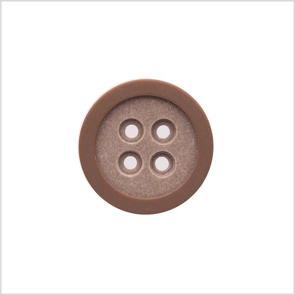 Rimmed Brown 4-Hole Button - 40L/25.5mm