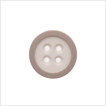 Rimmed White 4-Hole Button - 40L/25mm