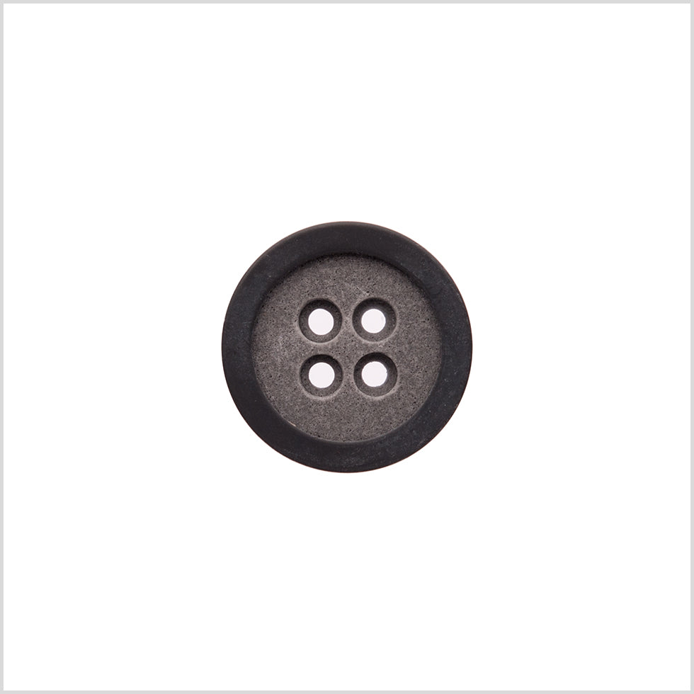 Rimmed Gray 4-Hole Button - 32L/20mm