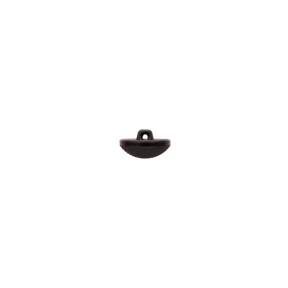 Italian Black Textured Shank Back Button - 16L/10mm - Detail