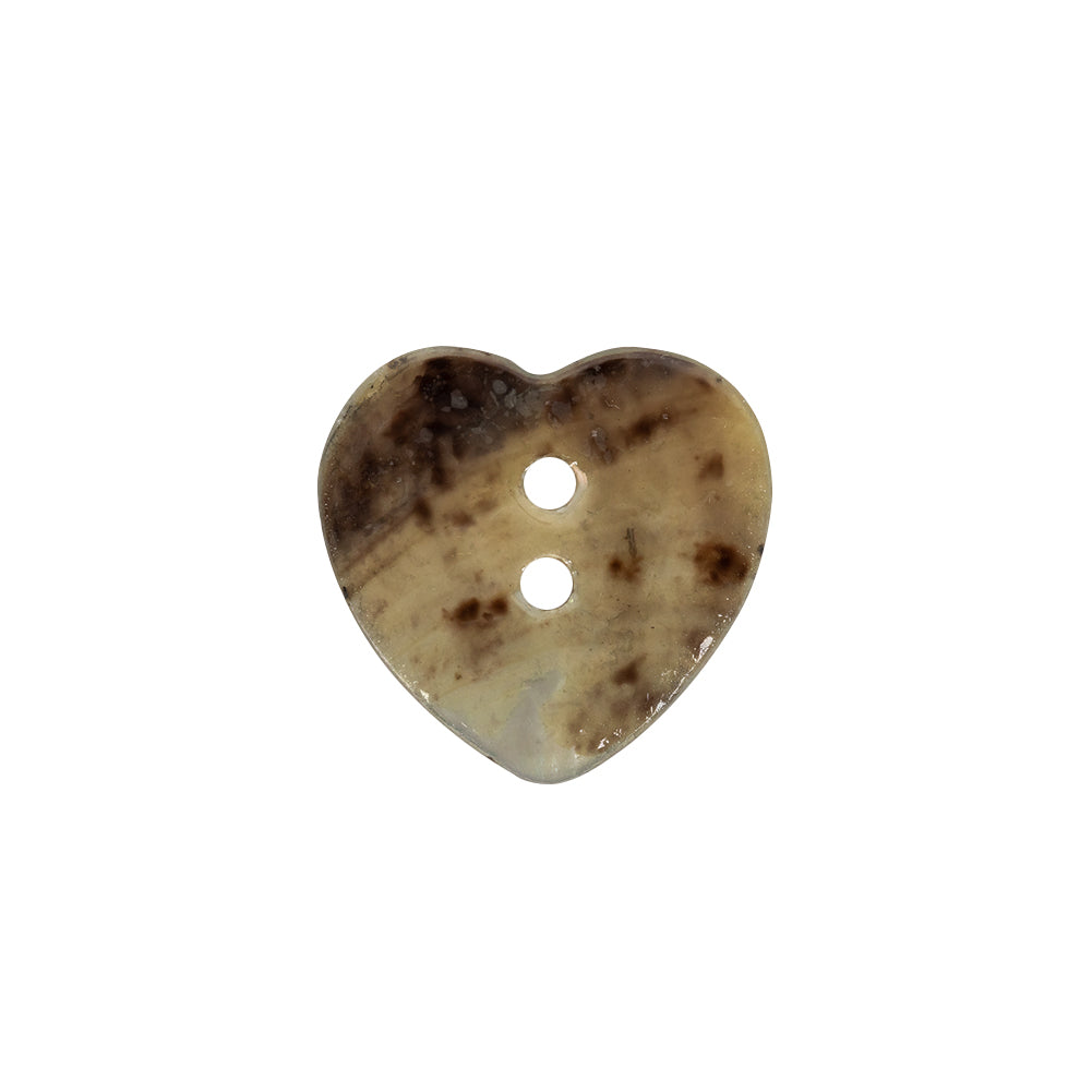 Italian Silver Heart-Shaped Shell Button - 32L/20mm Detail