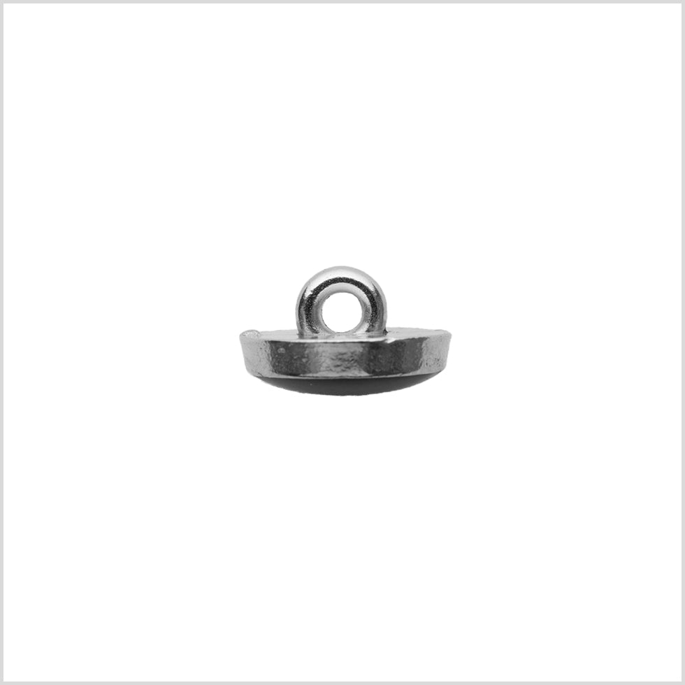 Italian Black/Silver Shank Back Button - 17L/10.5mm - Detail