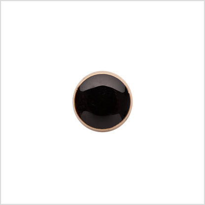 Italian Black/Gold Shank Back Button - 17L/10.5mm