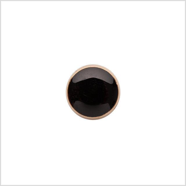 Italian Black/Gold Shank Back Button - 17L/10.5mm