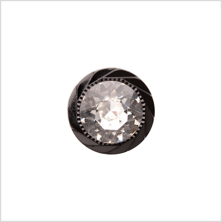 template--26688905969737__main-Italian Black Plastic/Rhinestone Shank Back Button - 22L/14mm