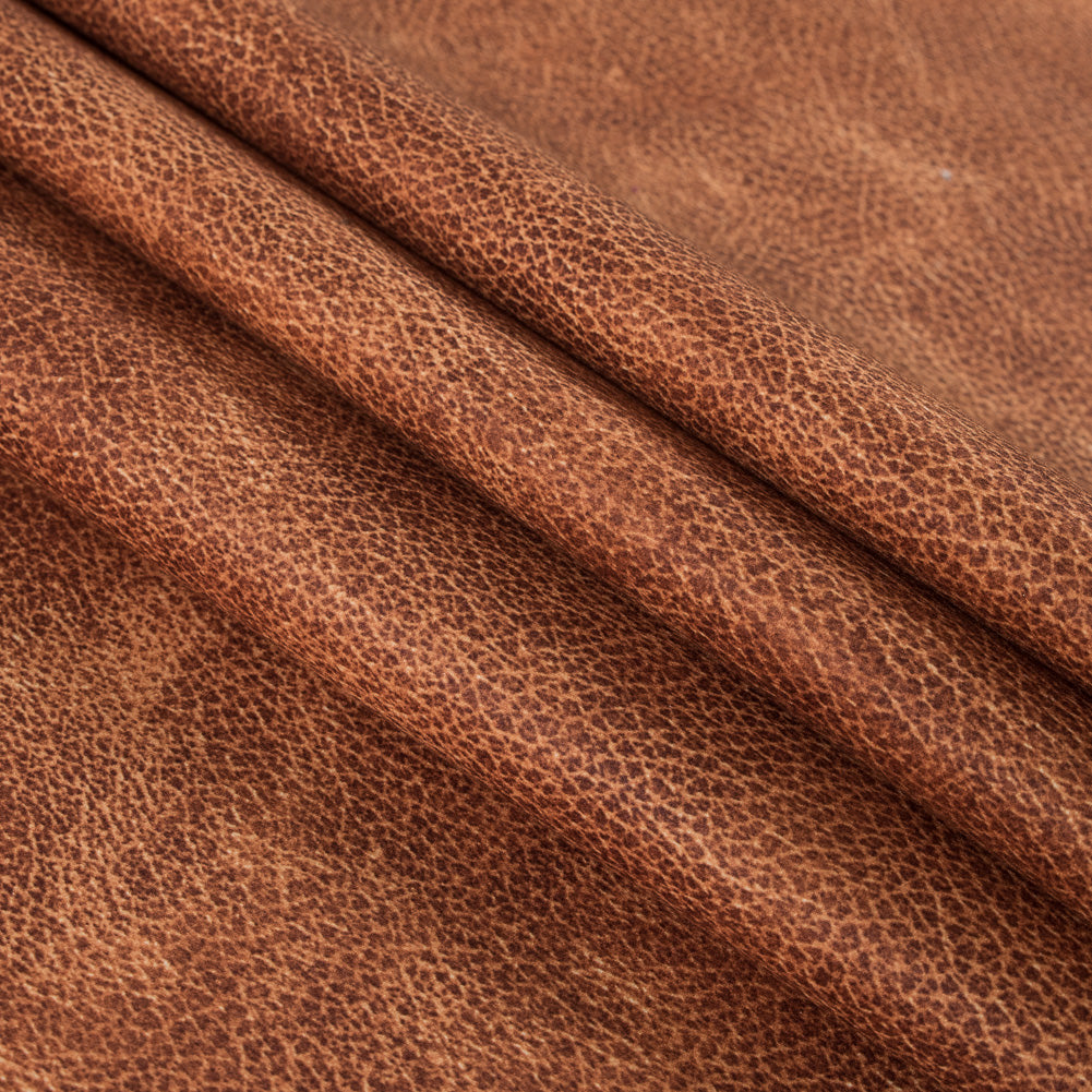 Faux Buffalo Leather Printed Micro-Polyester and Cotton Blend - Folded