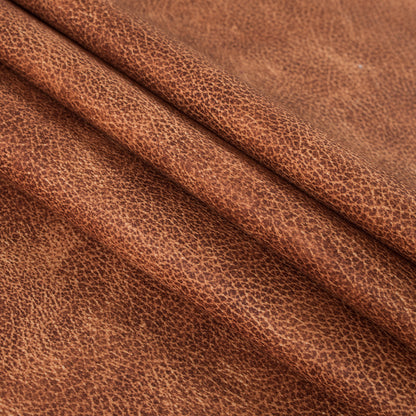 Faux Buffalo Leather Printed Micro-Polyester and Cotton Blend - Folded