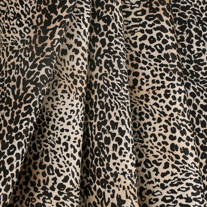 Black/Beige Cheetah Printed Micro-Polyester and Cotton - Folded