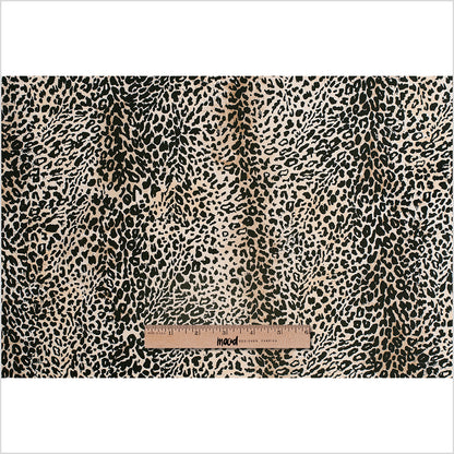 Black/Beige Cheetah Printed Micro-Polyester and Cotton - Full
