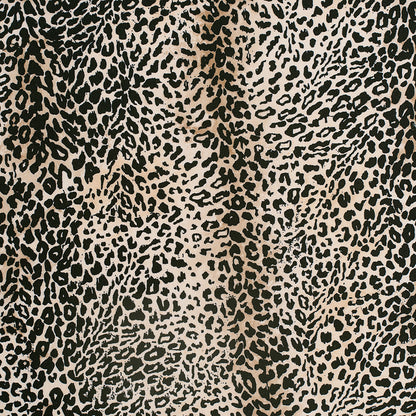 Black/Beige Cheetah Printed Micro-Polyester and Cotton