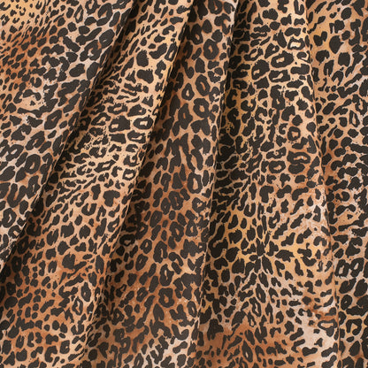 Brown/Black Cheetah Printed Micro-Polyester and Cotton - Folded