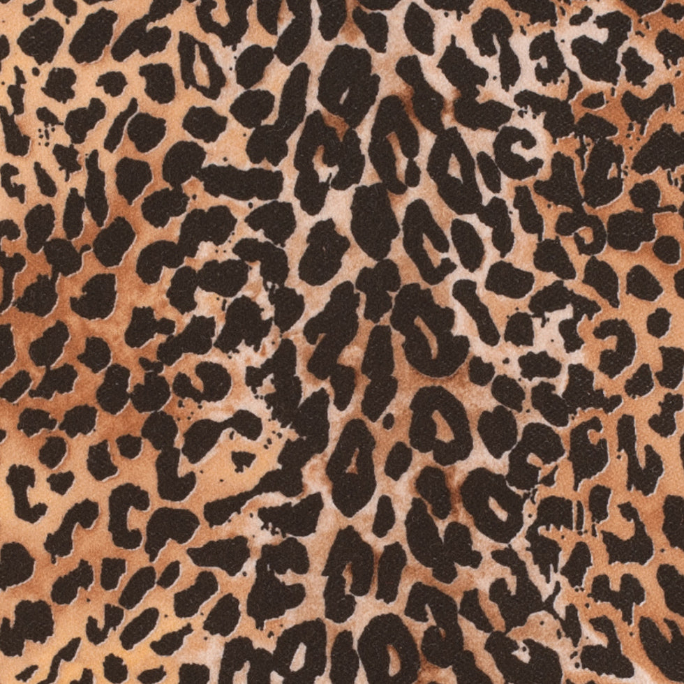 Brown/Black Cheetah Printed Micro-Polyester and Cotton - Detail