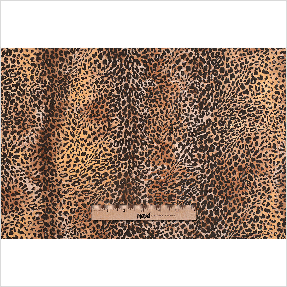 Brown/Black Cheetah Printed Micro-Polyester and Cotton - Full