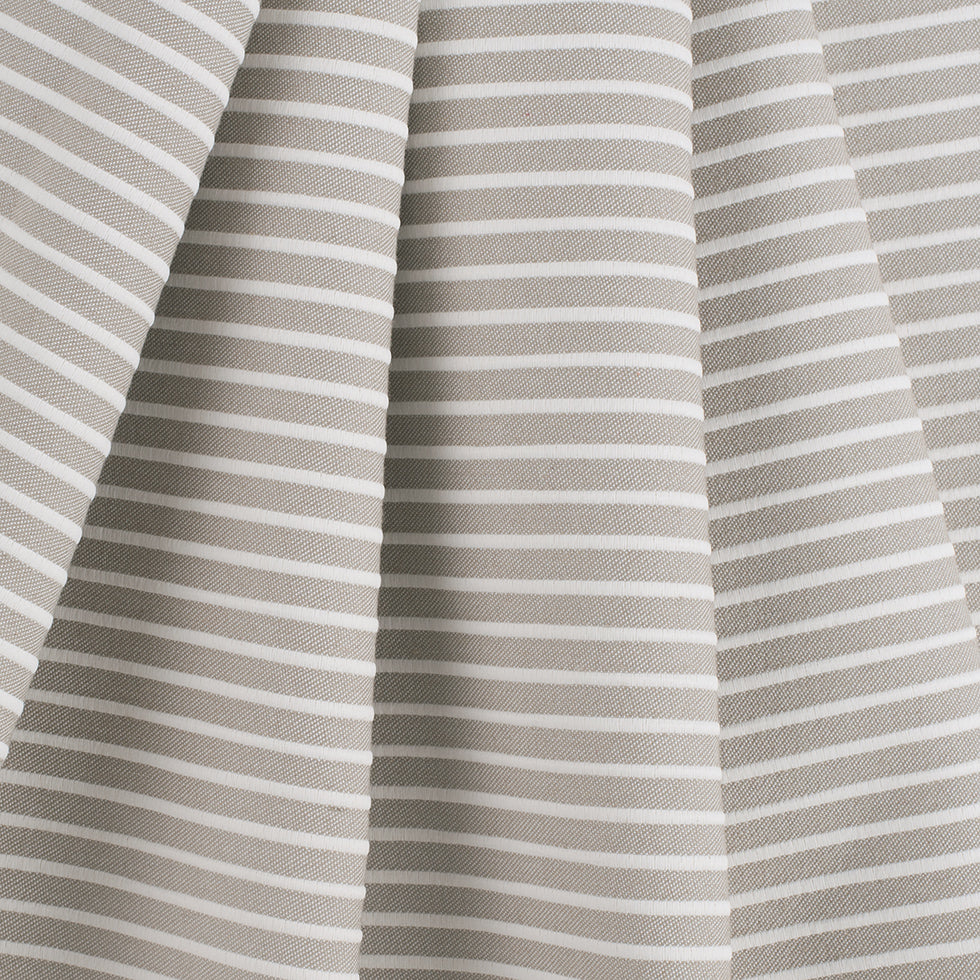 Spanish Beige/White Striped Polyester Blended Woven Folded