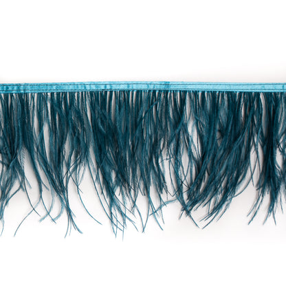6" Single Ply Blue Ostrich Fringe
