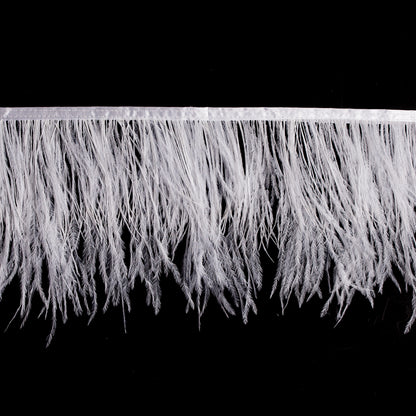 6 Double Ply White Ostrich Fringe