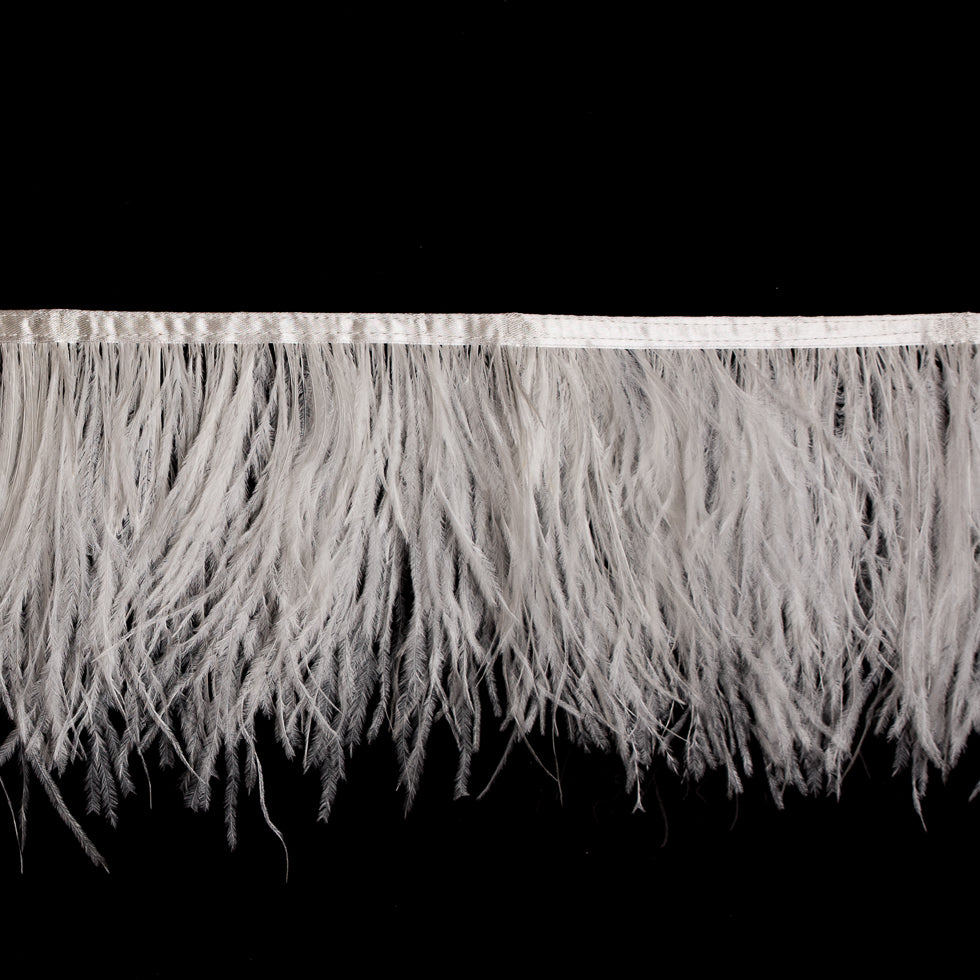 6" Double Ply Ivory Ostrich Fringe