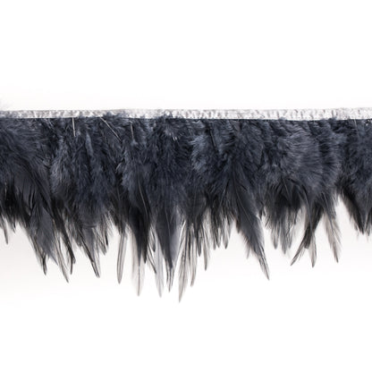 6" Dark Gray Cock Feather Fringe