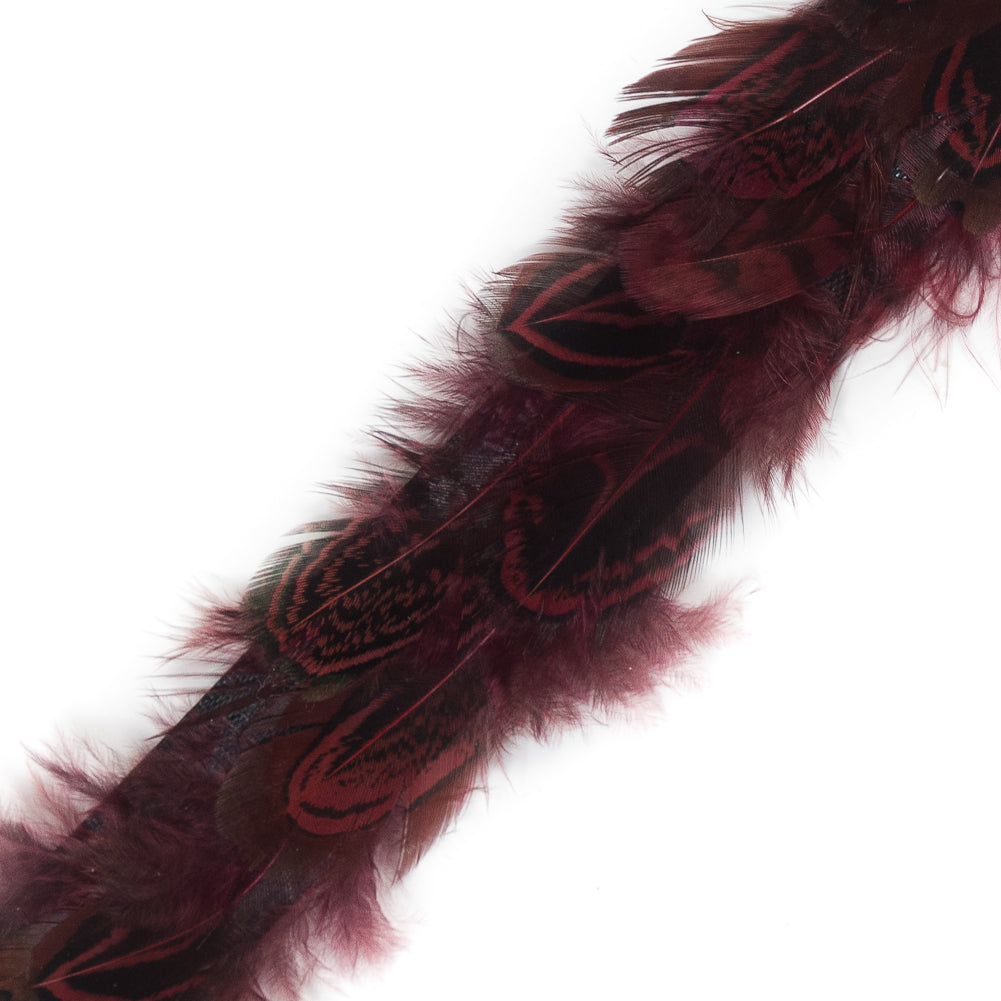 Red and Black Pheasant Feather Trim - 1 - Detail