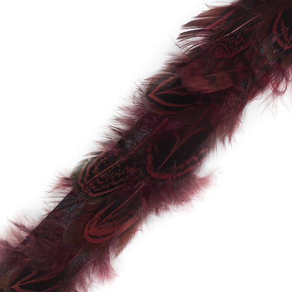Red and Black Pheasant Feather Trim - 1 - Detail
