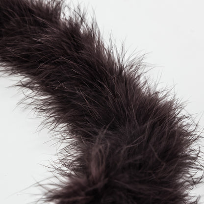 Brown Marabou Feather Scarf - 33 - Detail
