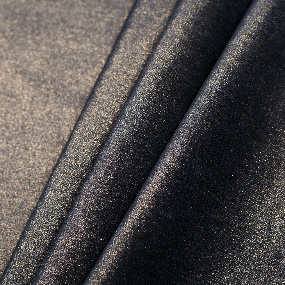 Short Pile Indigo Metallic Polyester Blended Velvet Folded