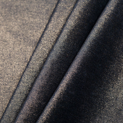 Short Pile Indigo Metallic Polyester Blended Velvet Folded
