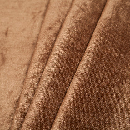 Short Pile Cocoa Metallic Polyester Blended Velvet Folded