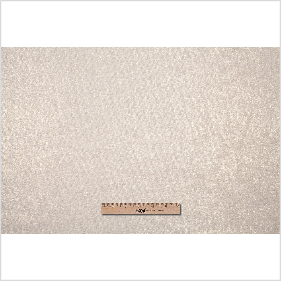 Short Pile Ivory Metallic Polyester Blended Velvet - Full