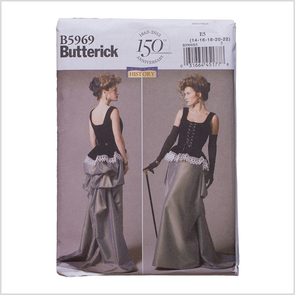 Butterick Misses' Corset and Skirt Pattern 5969 Size E5