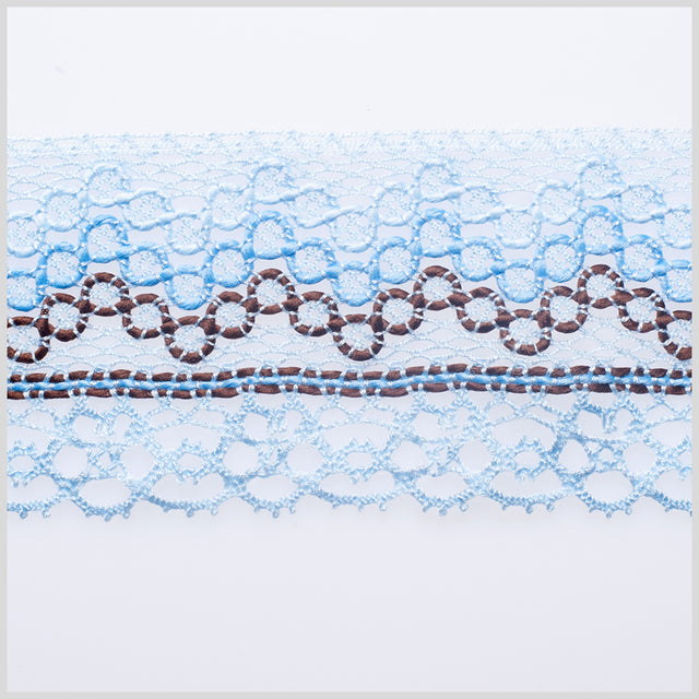 3 European Blue Crochet Trim