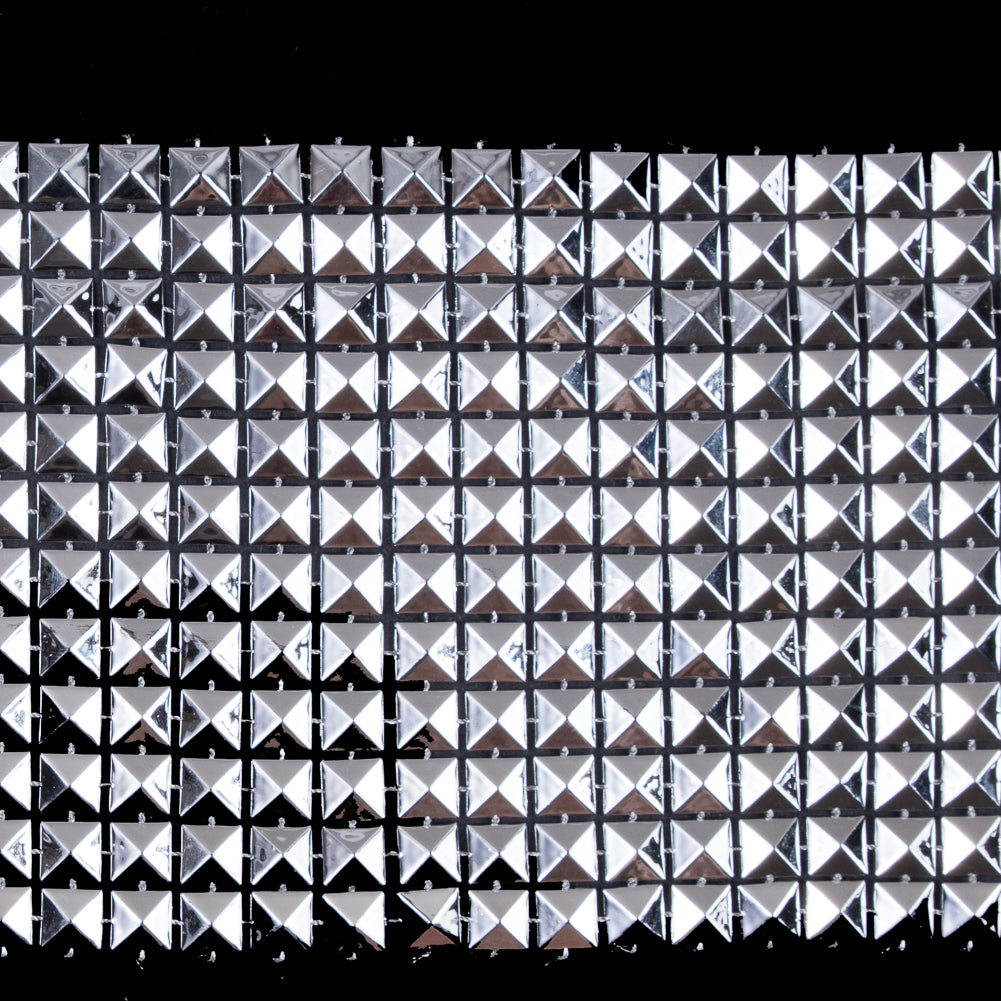Silver Pyramid Studs Trimming - 4 - Detail